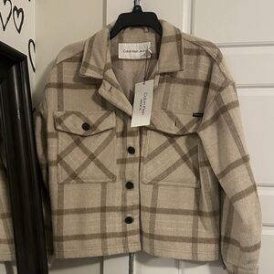 Calvin Klein Beige and Brown Checkered Jacket